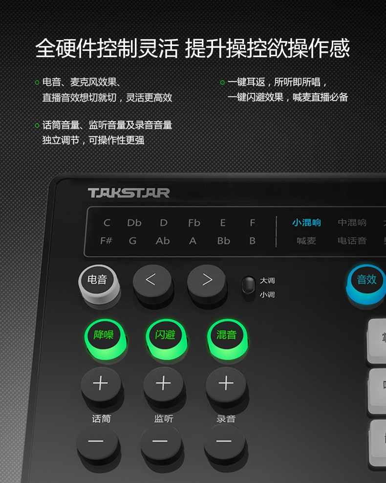得胜（TAKSTAR）MX1手机声卡套装 直播K歌设备全套主播便携式外置声卡 户外唱歌录音电脑通用变声随身播