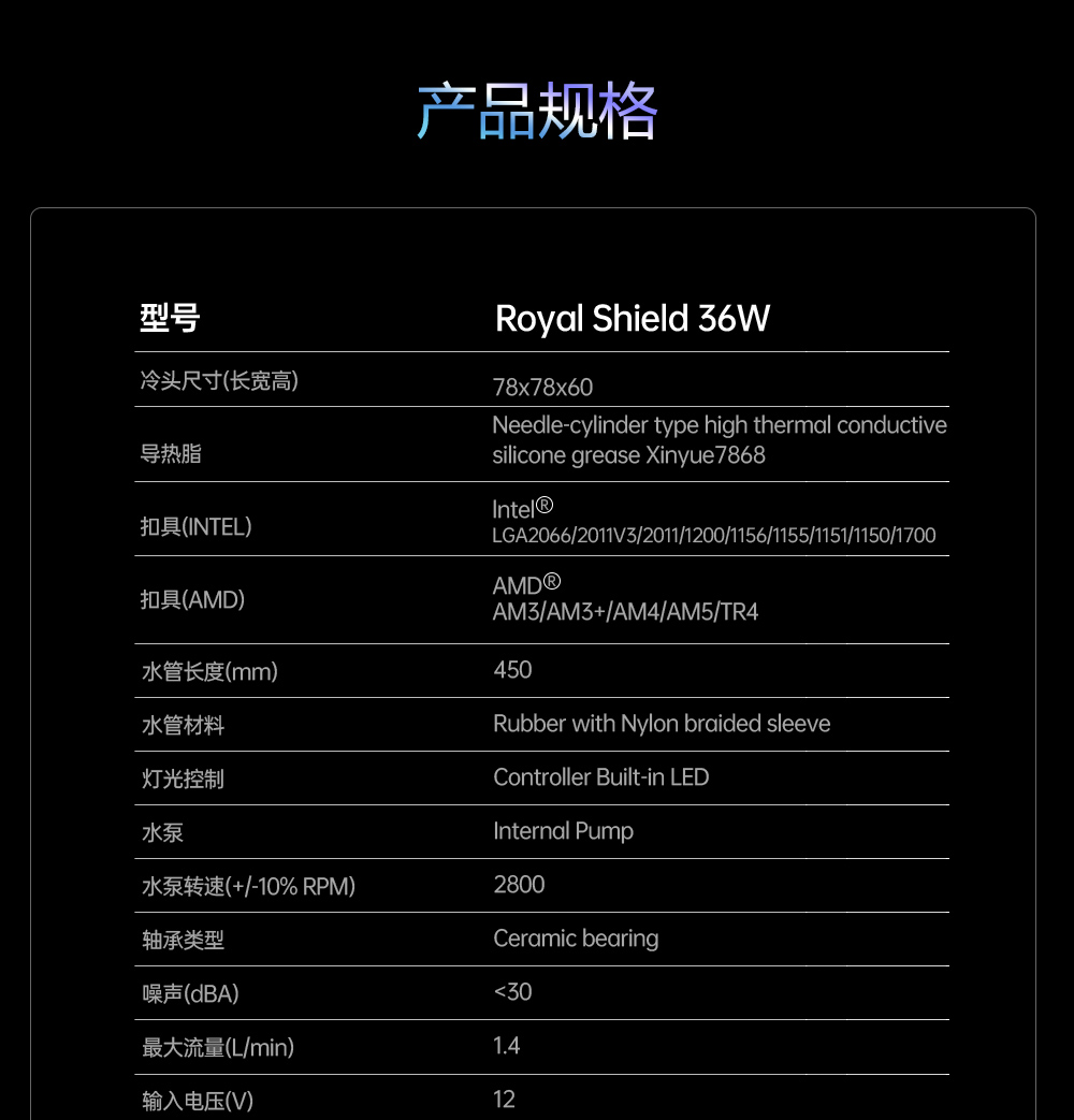 G.SKILL芝奇 360皇家盾一体式CPU水冷散热器ARGB炫彩神光风扇冷排