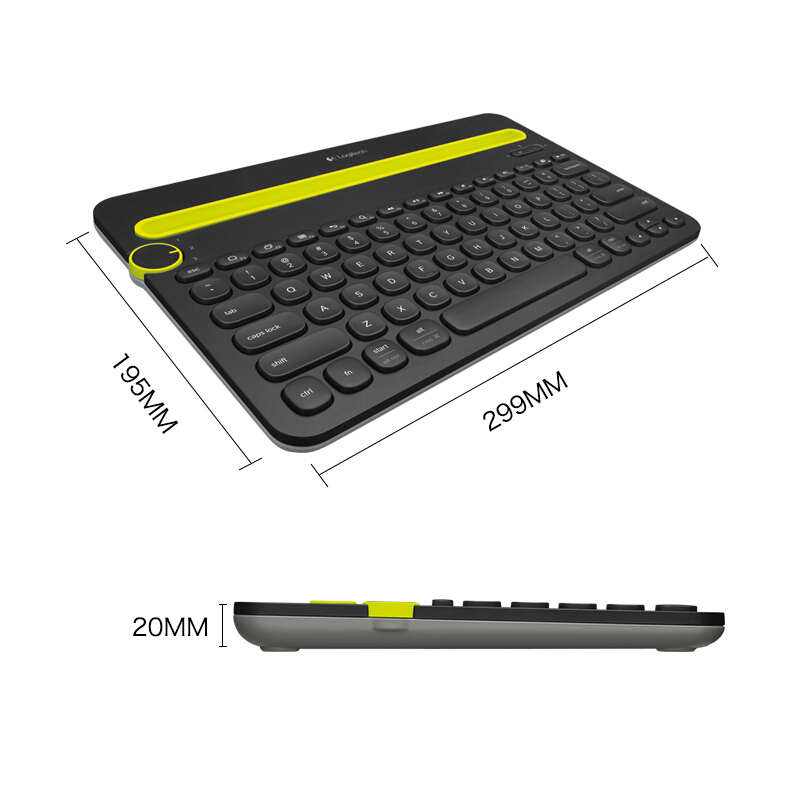 罗技（Logitech）K480 键盘 无线蓝牙键盘 办公键盘 女性 便携 超薄键盘 笔记本键盘 黑色/白色