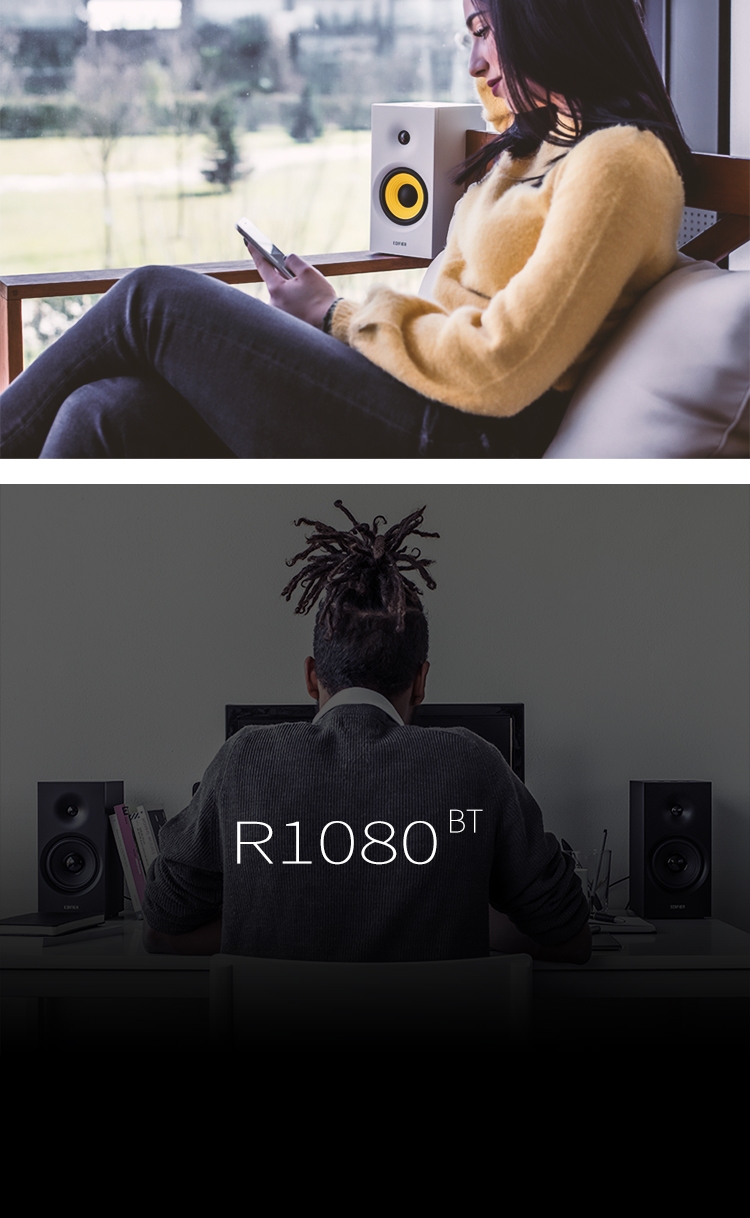 漫步者 （EDIFIER）R1080BT 2.0声道 电脑音箱 多媒体音箱 蓝牙音箱 木质音响 黑色/白色