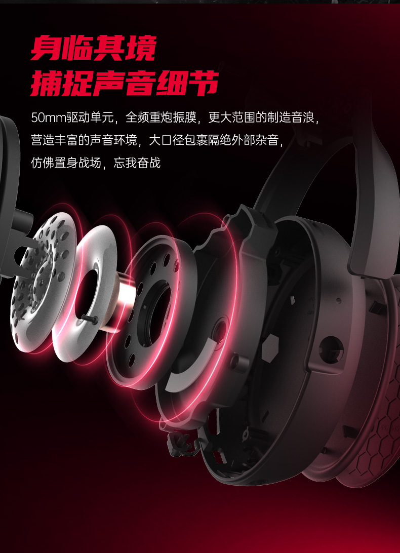 得胜（TAKSTAR） 自由玩家知NOUS游戏耳机无线款7.1虚拟环绕音效2.4G低延迟电竞用 黑色