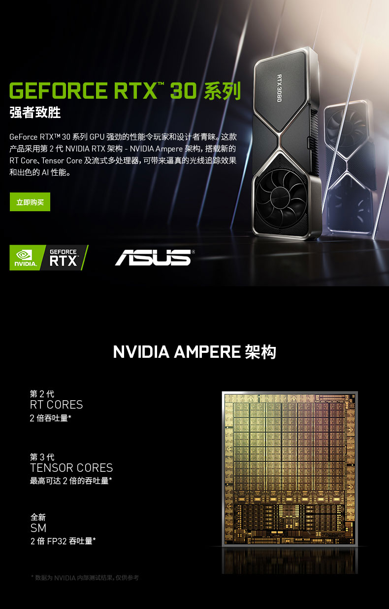 华硕 ATS-RTX3060TI-O8G-GAMING巨齿鲨系列 LHR版 电竞游戏专业独立显卡