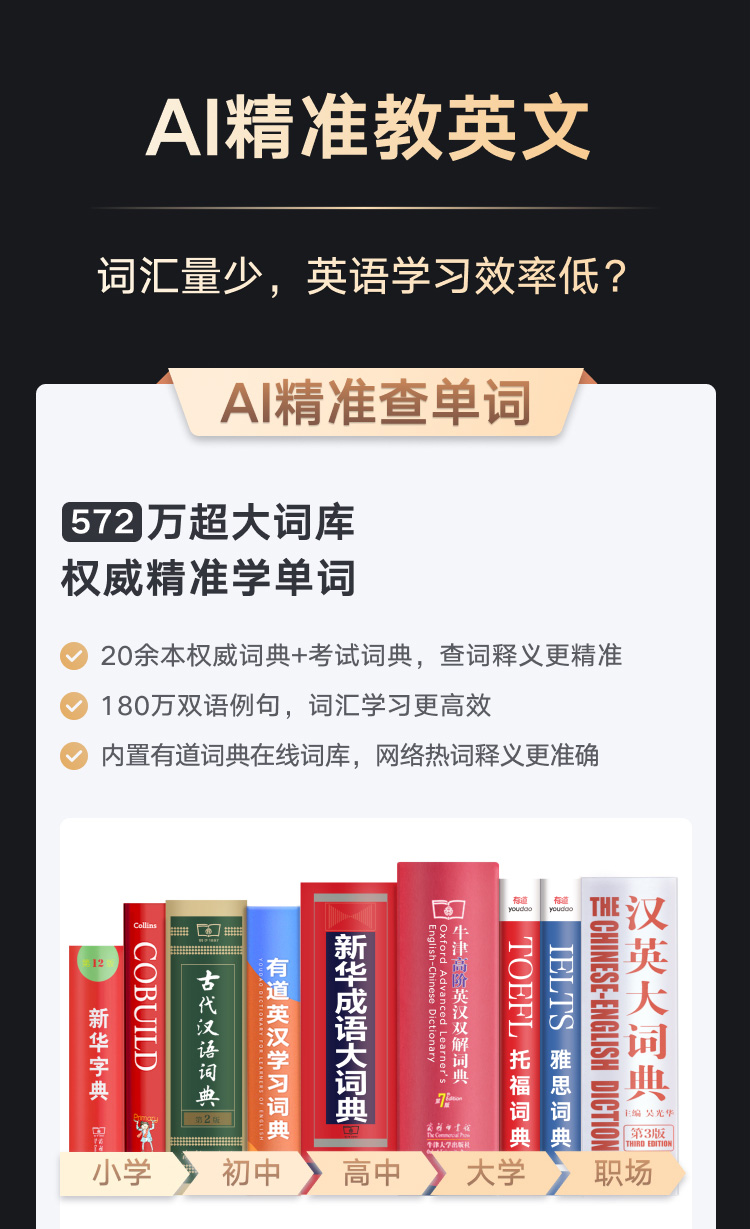 网易有道词典笔X3s旗舰版 英语点读笔翻译笔学习机 电子词典单词笔 学习笔翻译机 扫读笔AI词典笔 明眸黑
