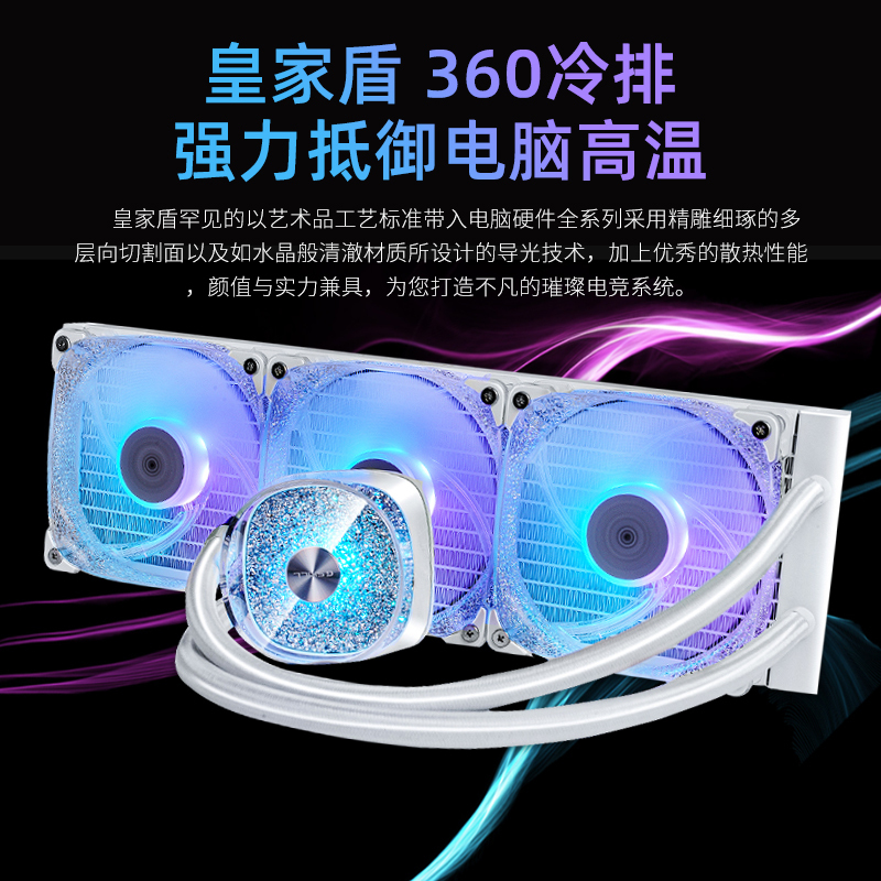 G.SKILL芝奇 360皇家盾一体式CPU水冷散热器ARGB炫彩神光风扇冷排