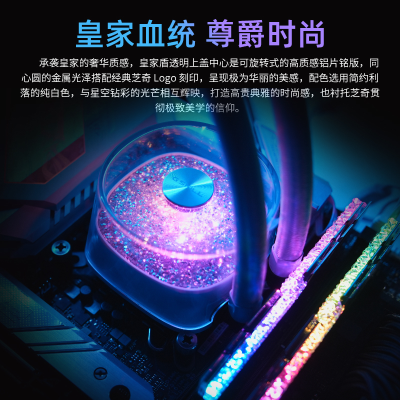 G.SKILL芝奇 360皇家盾一体式CPU水冷散热器ARGB炫彩神光风扇冷排