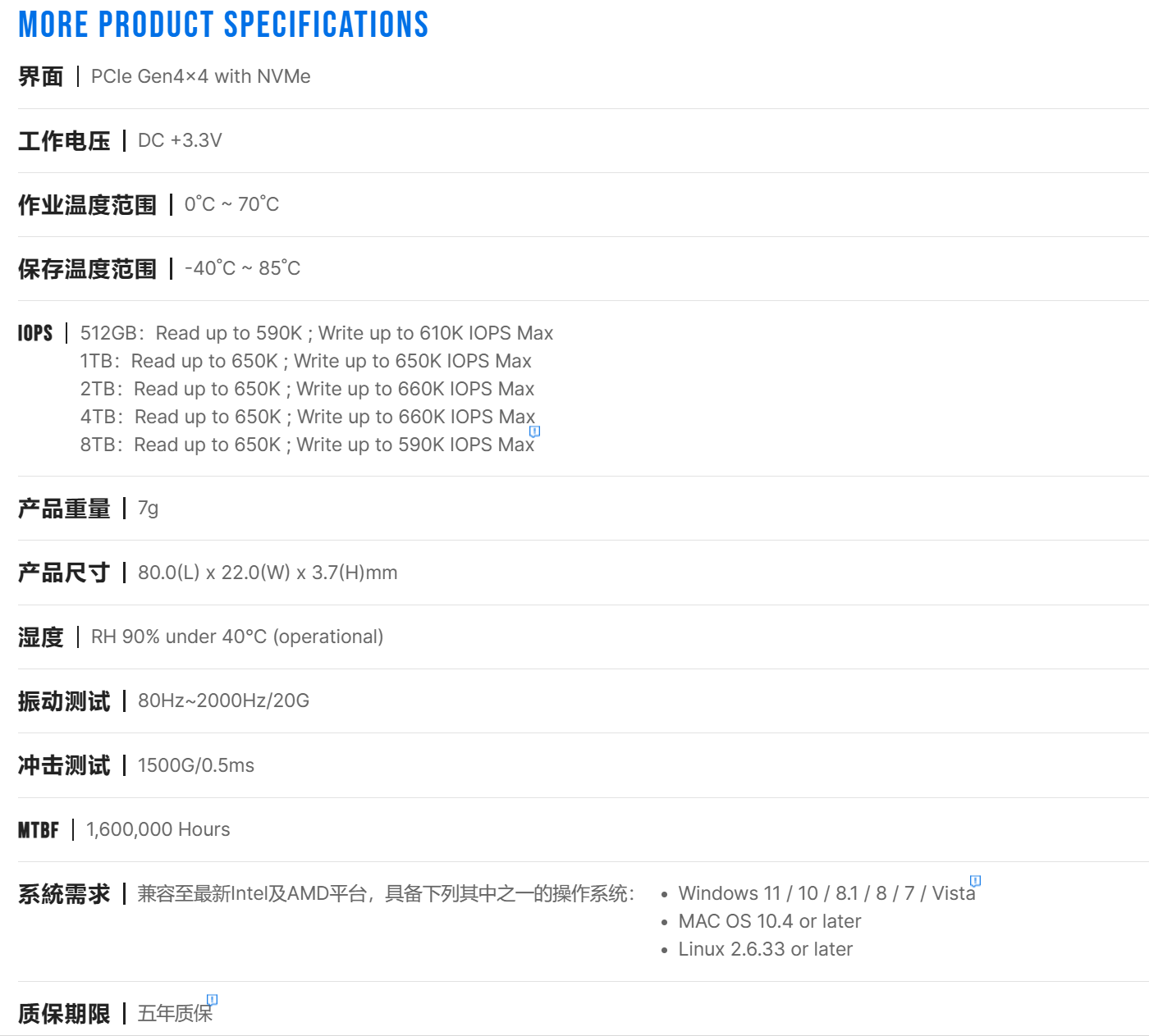PCIE4.0十铨固态硬盘 MP44 512G 1T 读取最高7300M 寿命700TBW 石墨烯散热