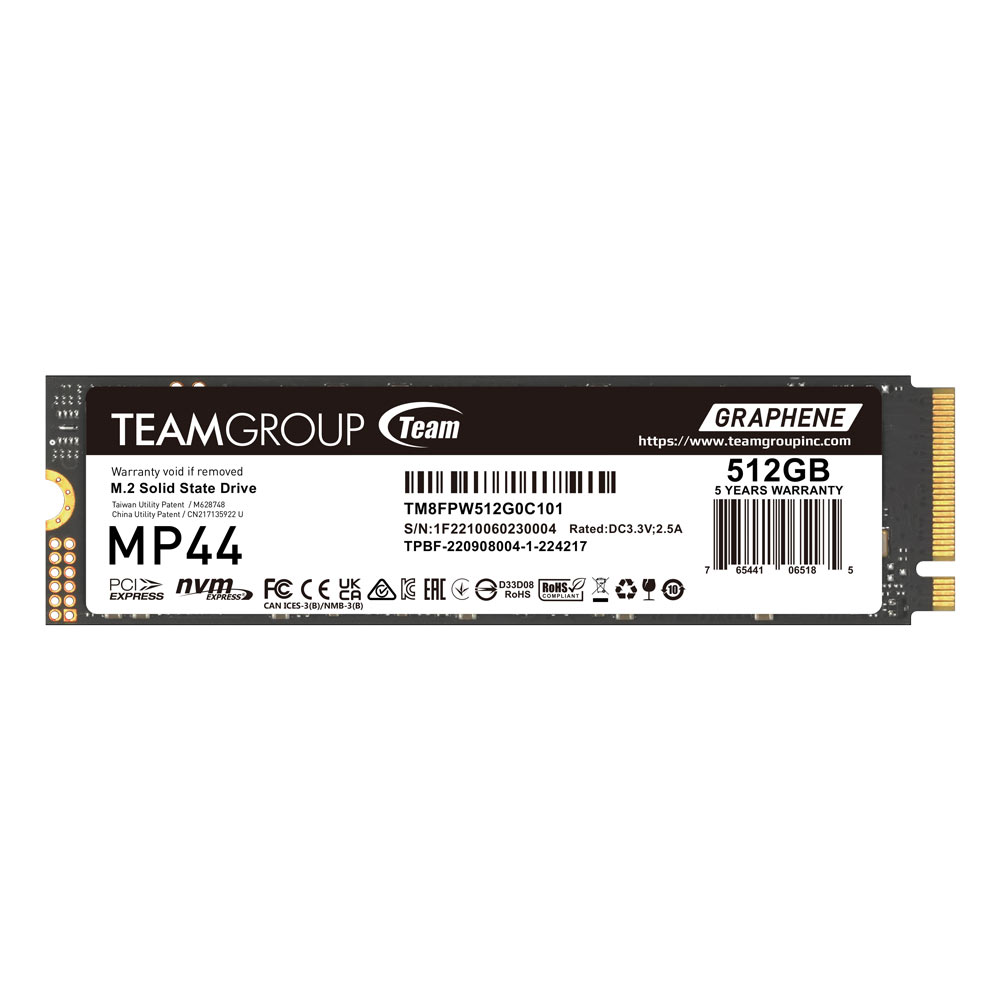 PCIE4.0十铨固态硬盘 MP44 512G 1T 读取最高7300M 寿命700TBW 石墨烯散热