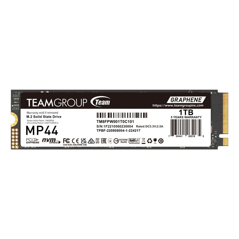 PCIE4.0十铨固态硬盘 MP44 512G 1T 读取最高7300M 寿命700TBW 石墨烯散热