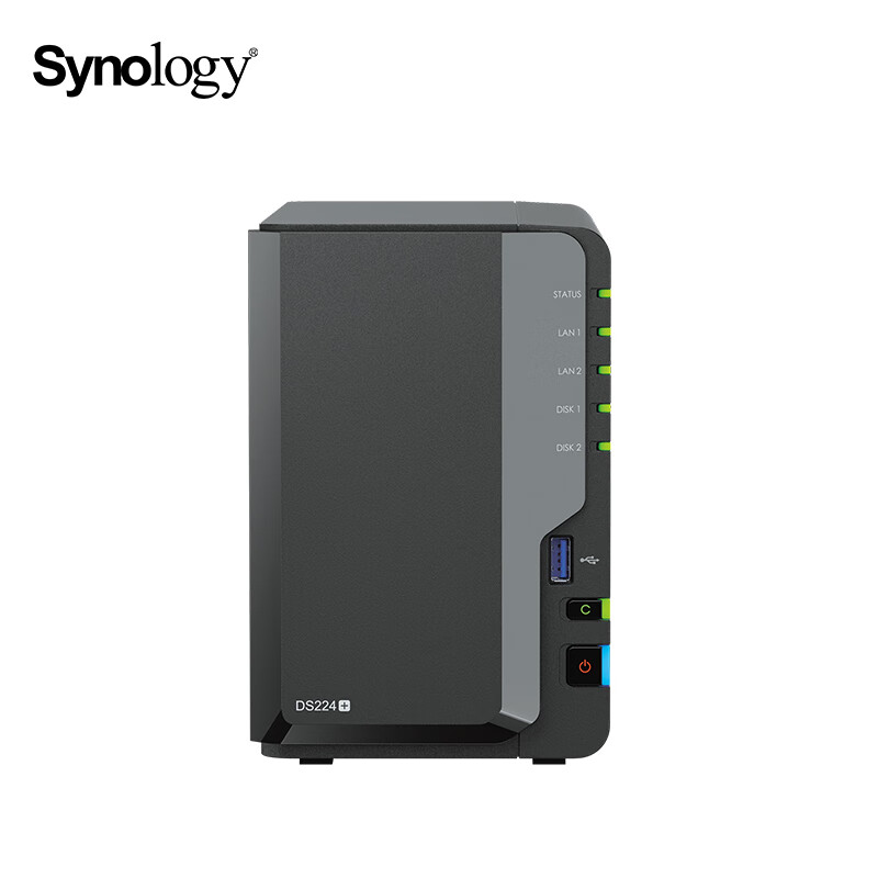 群晖（Synology）DS224+ 四核心 双盘位 NAS网络存储服务器 私有云家庭相册文件存储共享