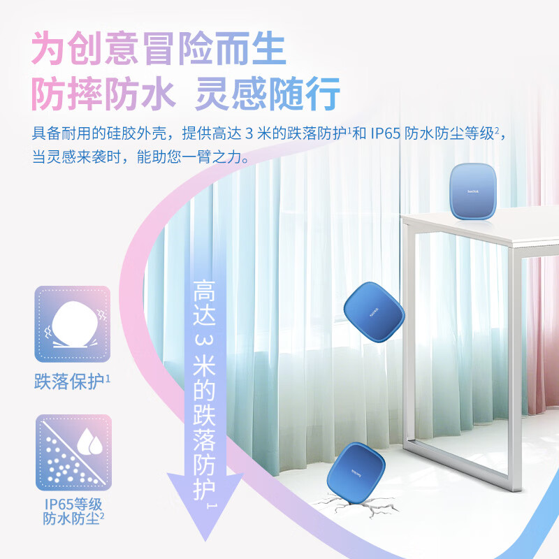 SanDisk闪迪 创作者E62C 1TB 2TB 磁吸移动固态硬盘 手机扩容固态手机直连笔记本外接SSD 读速1000MB/s