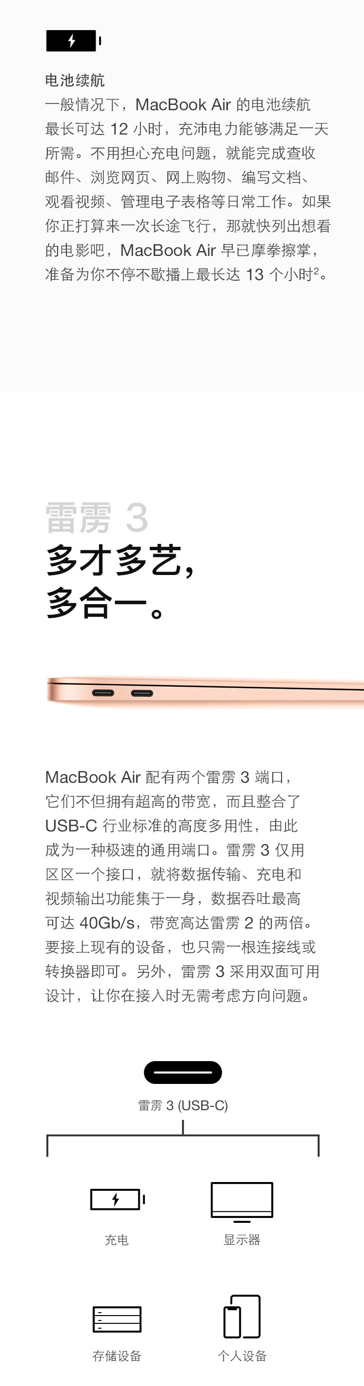 Apple MacBook Air 13.3英寸八代Core i5 /8GB内存/128GB闪存 笔记本电脑 深空灰色 2018款Retina屏 MRE82CH/A