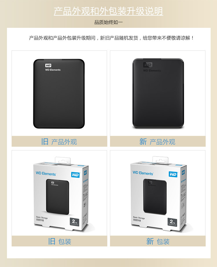 西部数据(WD)2TB USB3.0移动硬盘Elements 新元素系列2.5英寸(稳定耐用 海量存储)