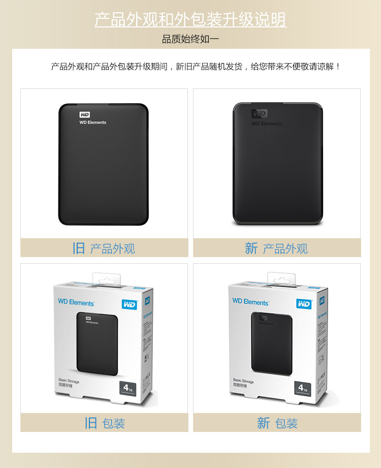 西部数据(WD)4TB USB3.0移动硬盘Elements 新元素系列2.5英寸(稳定耐用 海量存储)WDBU6Y0040BBK