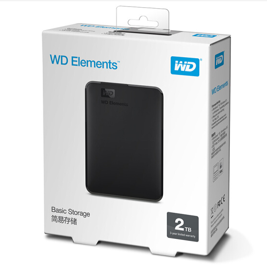 西部数据(WD)2TB USB3.0移动硬盘Elements 新元素系列2.5英寸(稳定耐用 海量存储)