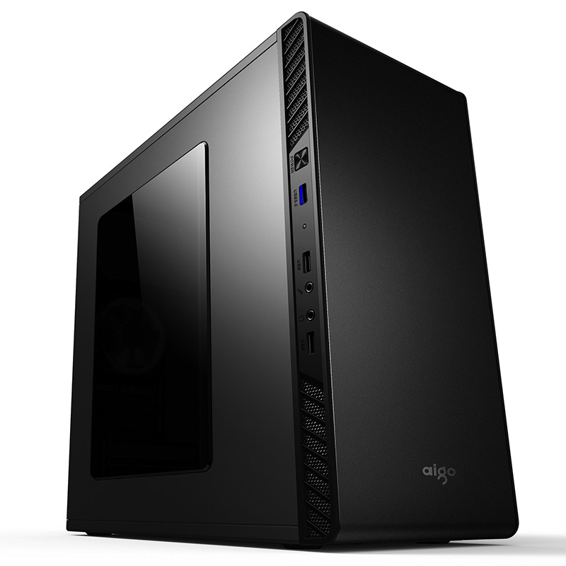 爱国者V6黑色机箱  MICRO办公机箱 USB3.0  Aigo嘉年华