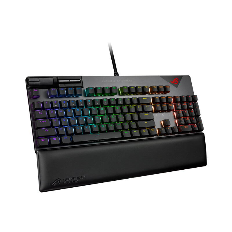 ROG耀光2 机械键盘 有线游戏键盘 NX山楂红轴/摩卡棕轴/冰川蓝轴 RGB背光 104键 PBT键帽 带掌托 黑色