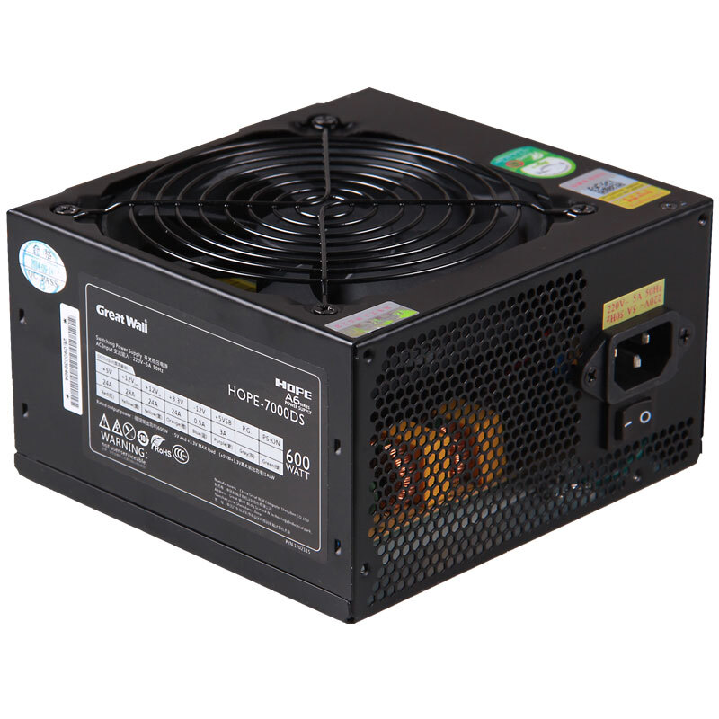 长城HOPE-7000DS 额定600W电源 （60cm超长输出线/三年质保/日系固态/DC-DC/12cm静音风扇）