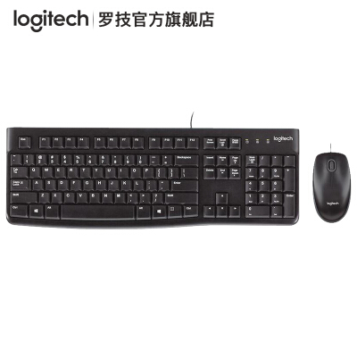 罗技（Logitech）MK120 键鼠套装 有线键鼠套装 办公键鼠套装 全尺寸 黑色