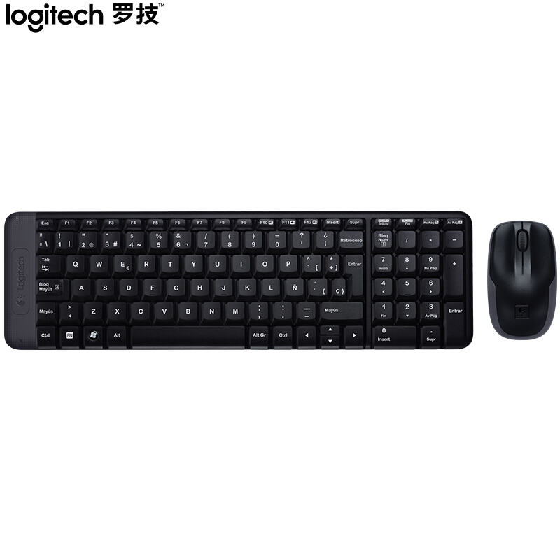 罗技（Logitech）MK220 键鼠套装 无线键鼠套装 办公键鼠套装 黑色 自营 带无线2.4G接收器