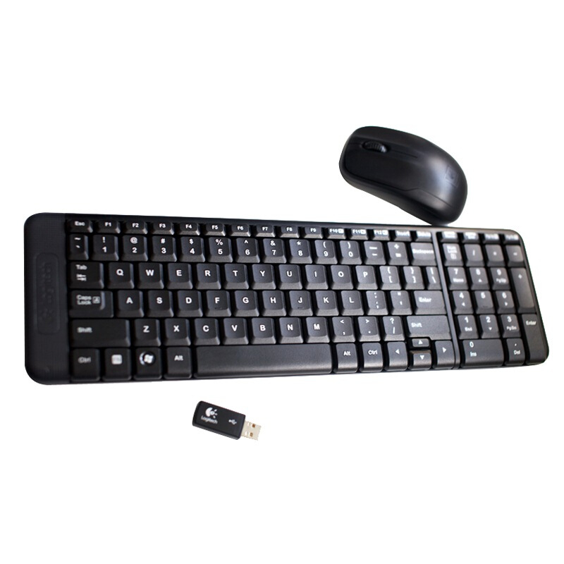 罗技（Logitech）MK220 键鼠套装 无线键鼠套装 办公键鼠套装 黑色 自营 带无线2.4G接收器