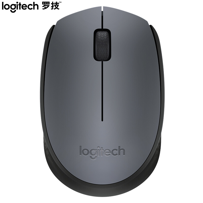罗技（Logitech）M170 鼠标 无线鼠标 办公鼠标 对称鼠标 灰色 带无线2.4G接收器