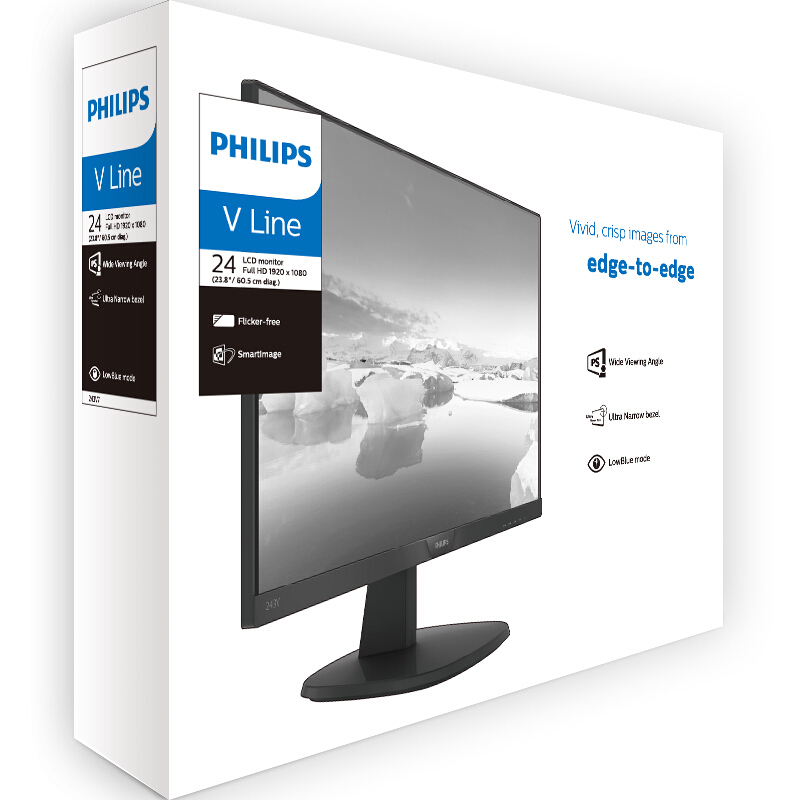 飞利浦（PHILIPS） 243V7QSBF 23.8英寸液晶显示器 带DVI+VGA接口