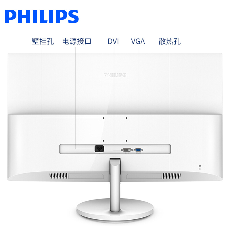 飞利浦（PHILIPS）327E8QSW 31.5英寸 IPS低蓝光护眼不闪屏白色组装台式显示器