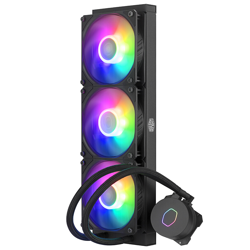 酷冷至尊( CoolerMaster )冰神B360 ARGB水冷散热器(I9 2066、AM4/ARGB灯珠/双腔水泵/低阻冷排)