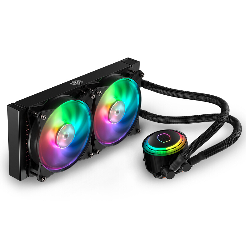 酷冷至尊(CoolerMaster)冰神G240RGB CPU水冷散热器(I9 2066、AM4/ARGB灯珠/双腔水泵/低阻冷排/FEP水冷管)