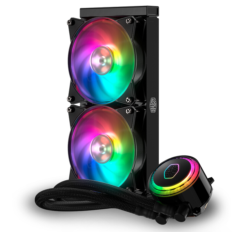 酷冷至尊(CoolerMaster)冰神G240RGB CPU水冷散热器(I9 2066、AM4/ARGB灯珠/双腔水泵/低阻冷排/FEP水冷管)