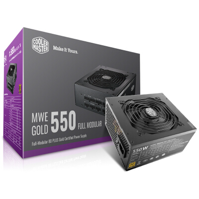 酷冷至尊)CoolerMaster)额定550W MWE550电脑电源(80PLUS金牌/全模组/DCtoDC架构/45°无损输出/台式机电源)