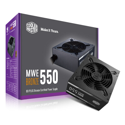 酷冷至尊(CoolerMaster)额定550W MWE550机箱电源(80PLUS铜牌/DCtoDC架构/日系固态电容/静音/台式机电源)