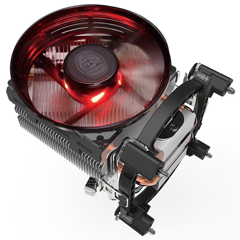 酷冷至尊(Cooler Master) T20红光版 CPU散热器(支持多平台/2热管/传Fin工艺/80mm风扇/可拆装扣具/直触热管)
