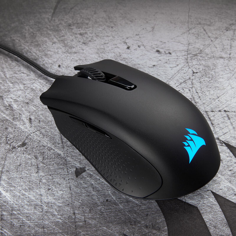 美商海盗船 (USCORSAIR) 鱼叉 HARPOON RGB PRO 有线鼠标 游戏鼠标 RGB 轻便 电竞鼠标 黑色 12000DPI