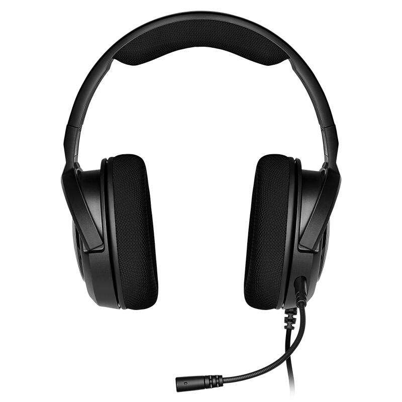 美商海盗船 (USCORSAIR) HS35 Carbon 游戏耳机 电竞耳机 有线连接 耳麦 立体声 支持多平台 黑色