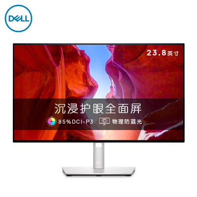 戴尔（DELL）23.8英寸 IPS 85%DCI-P3影院级显色 防蓝光屏 旋转升降支架 四边微边框 电脑显示器 U2422HX