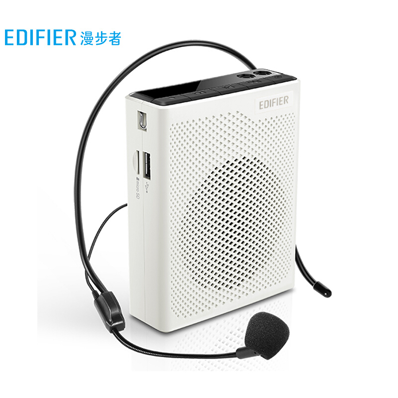 漫步者（EDIFIER）MF5 轻便版 便携式数码扩音器 小蜜蜂大功率教学专用教师导游扩音器 唱戏机 白色