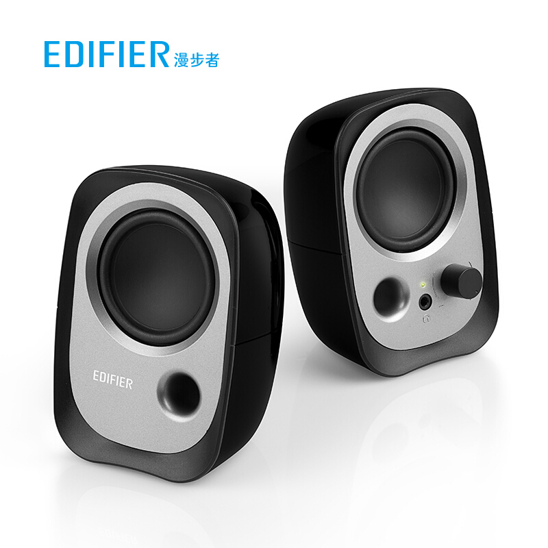 漫步者（EDIFIER）R12U 外观时尚、音质纯正的入门级微型2.0桌面音响 笔记本音箱 电脑音箱 黑色/白色/红色