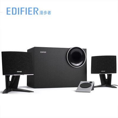 漫步者 （EDIFIER）R201T 北美版 蓝牙版 多媒体音箱 2.1声道 蓝牙音箱 音响 电脑音箱 黑色