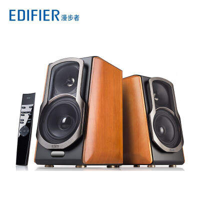 漫步者（EDIFIER） S2000MKII 无线蓝牙2.0HIFI音响电脑书架音箱木质 木纹色