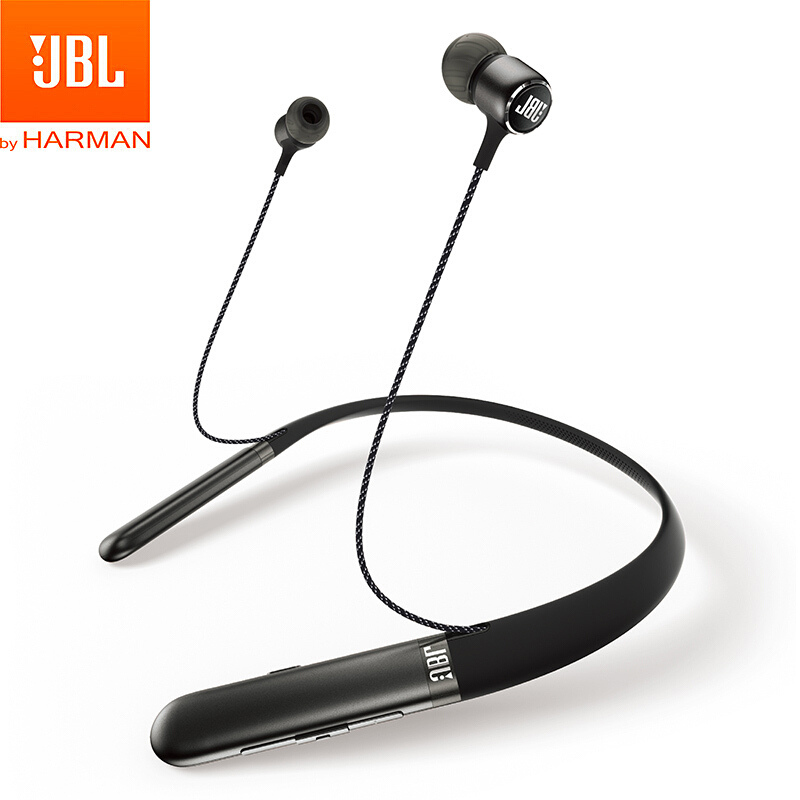 JBL LIVE 200BT 颈挂式无线蓝牙耳机 入耳式耳机 运动耳机 跑步磁吸式带麦 苹果安卓通用 磨砂黑