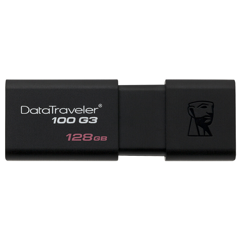 金士顿（Kingston）128GB USB3.0 U盘 DT100G3 黑色 滑盖设计