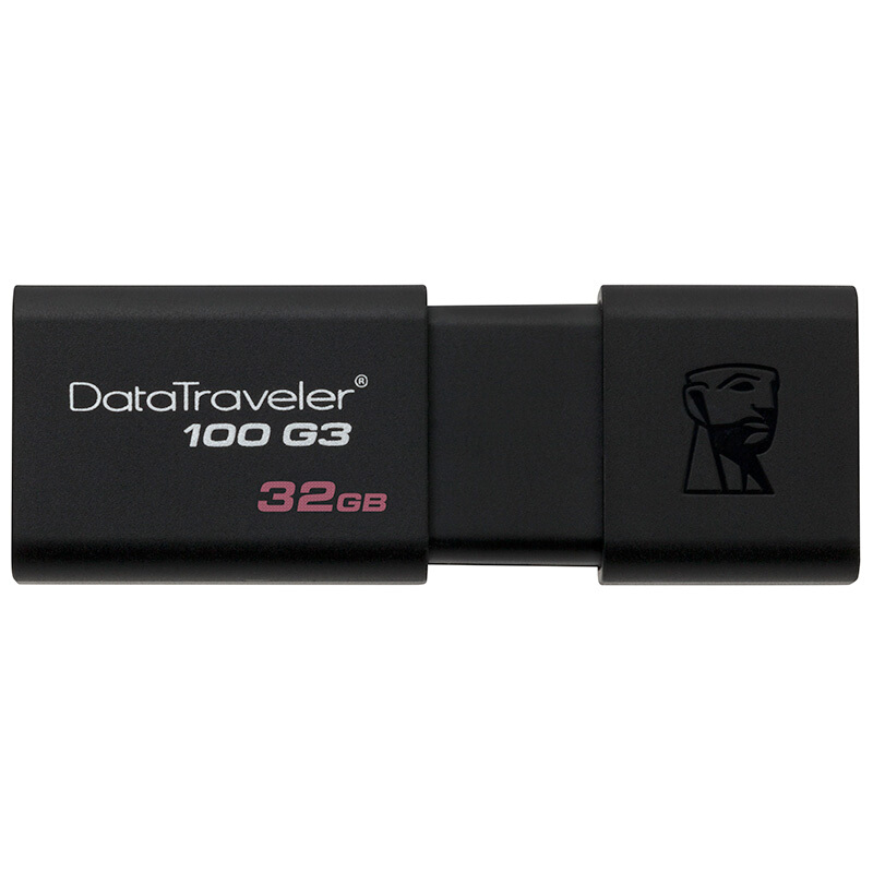 金士顿（Kingston）32GB USB3.0 U盘 DT100G3 黑色 滑盖设计