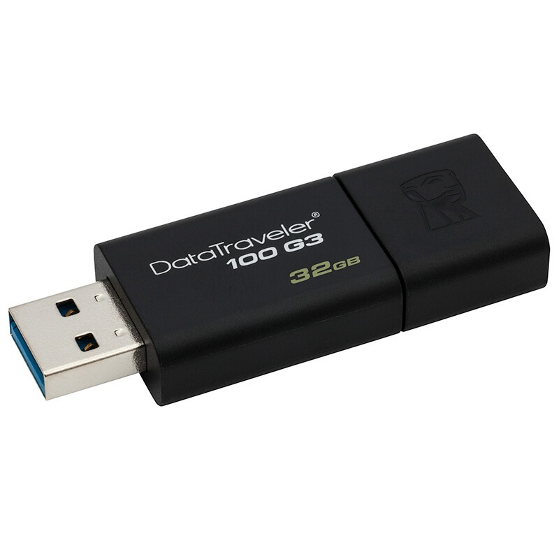 金士顿（Kingston）32GB USB3.0 U盘 DT100G3 黑色 滑盖设计