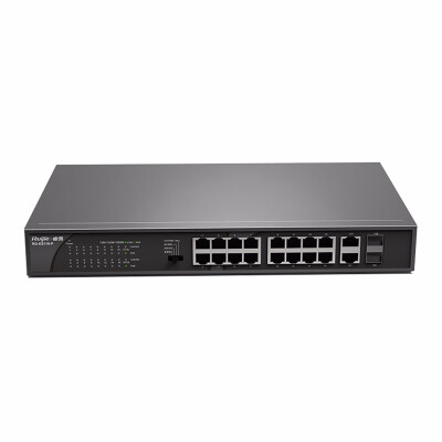 锐捷（Ruijie）16口交换机 非网管网线分线器 RG-ES118-P 百兆Poe