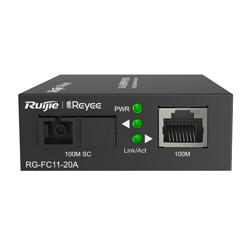 锐捷（Ruijie）光纤收发器 RG-FC11-20A/B 百兆非网管型 20公里 单模单纤 A端RG-FC11-20A