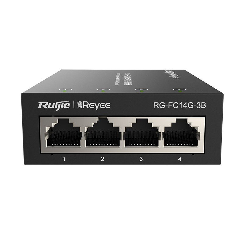 锐捷（Ruijie）3公里千兆单模单纤光纤收发器 B端(4端口)RG-FC14G-3B