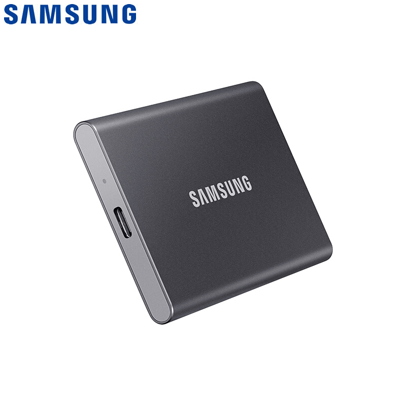 三星移动固态硬盘T7 1TB Type-c USB 3.2 SAMSUNG T7 灰色 NVMe传输速度1050MB/s 超薄时尚