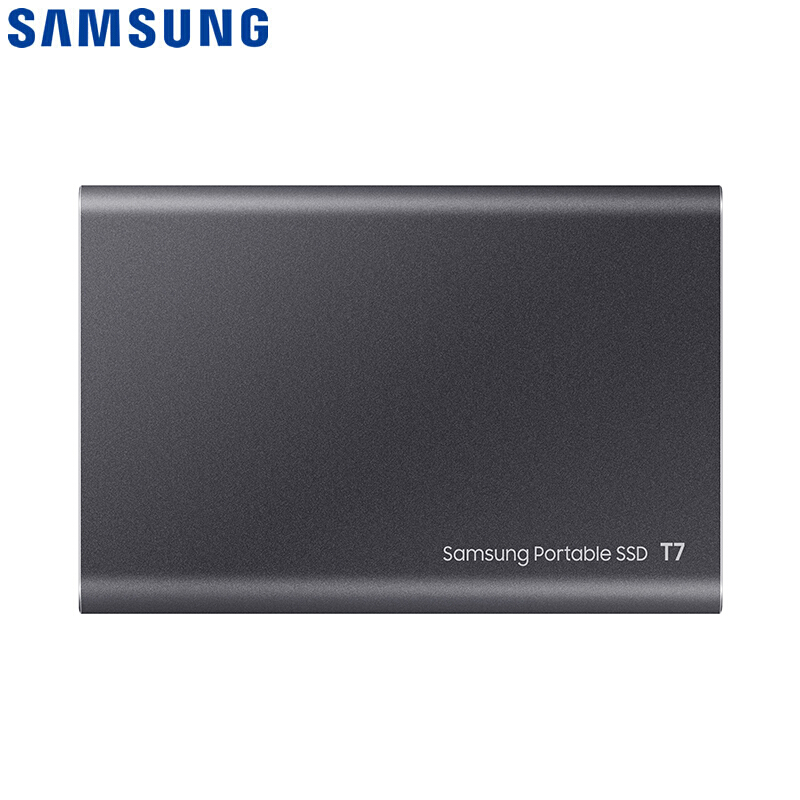 三星移动固态硬盘T7 1TB Type-c USB 3.2 SAMSUNG T7 灰色 NVMe传输速度1050MB/s 超薄时尚