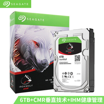 希捷NAS硬盘 6TB 256MB 7200转 PMR CMR垂直磁记录 网络存储 SATA 希捷酷狼Seagate IronWolf ST6000VN0033